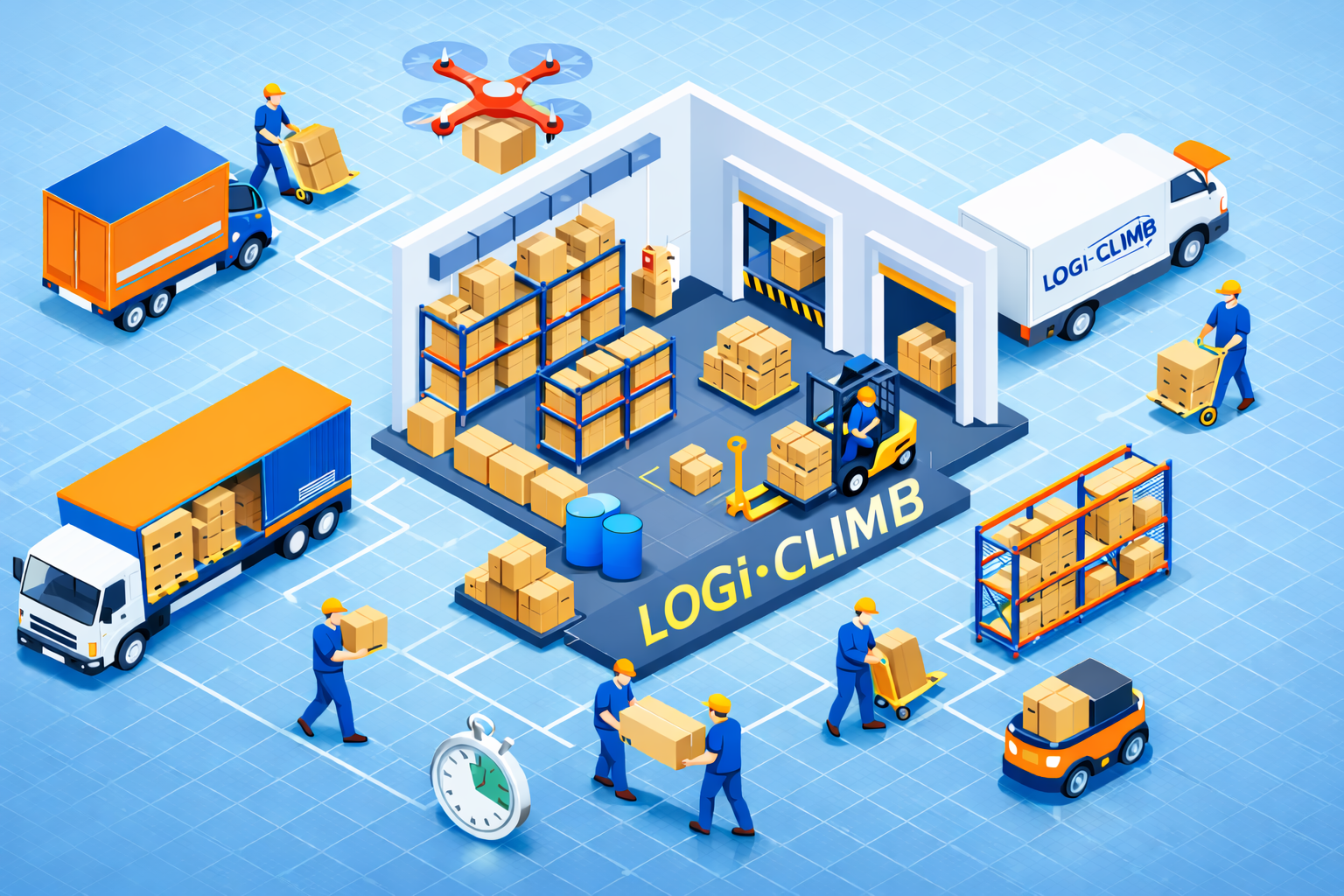 物流倉庫のイラスト